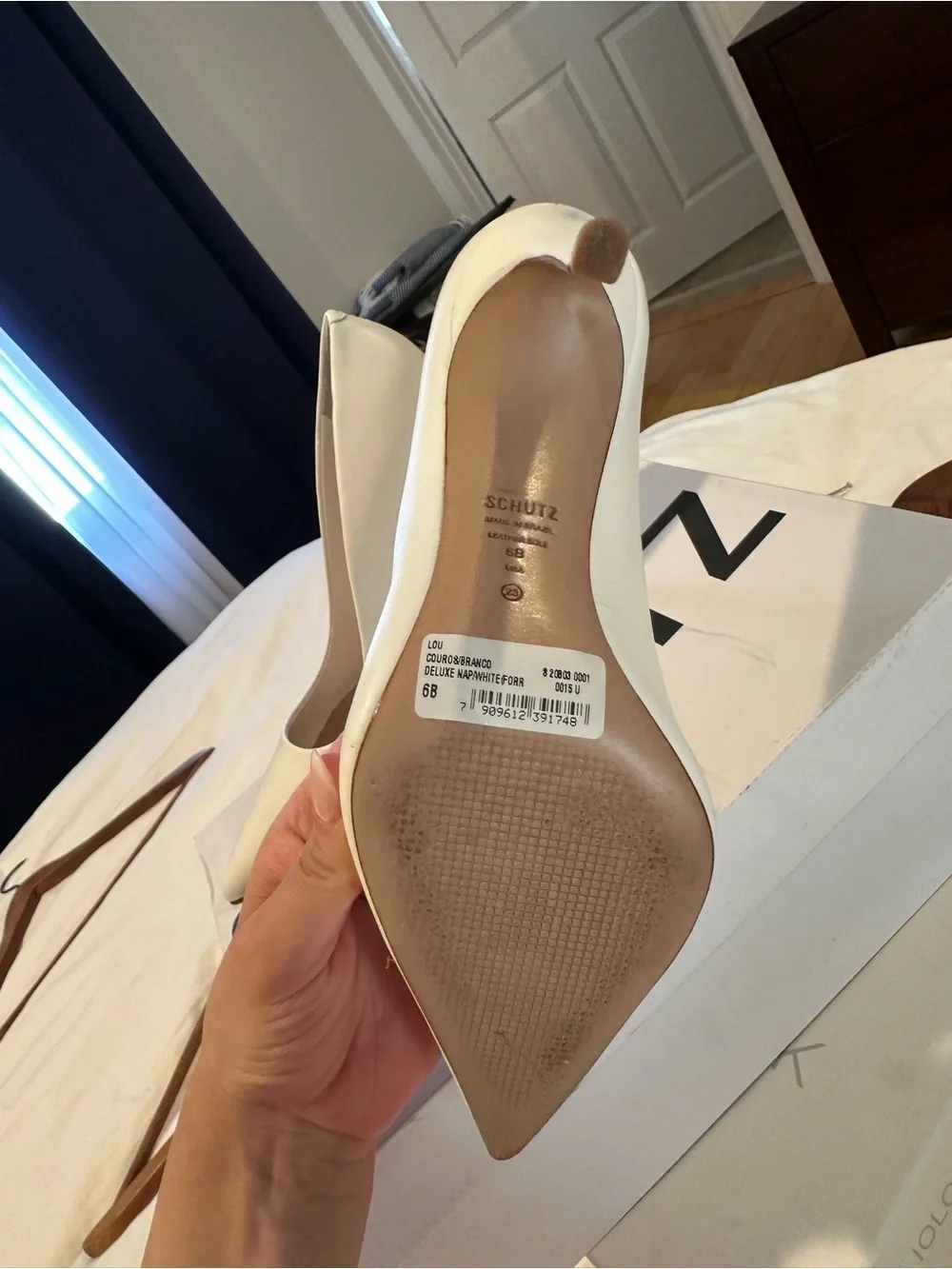 SCHUTZ LOU HIGH STILETTO WHITE PUMP